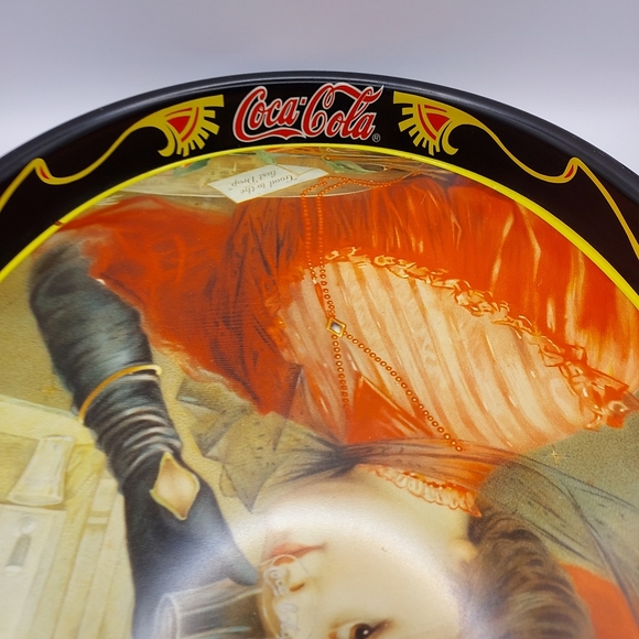 Vintage Coca-Cola "1908 Calendar Lady" Coca - Cola Serving Tray 1987 Ohio Art. - Picture 9 of 11